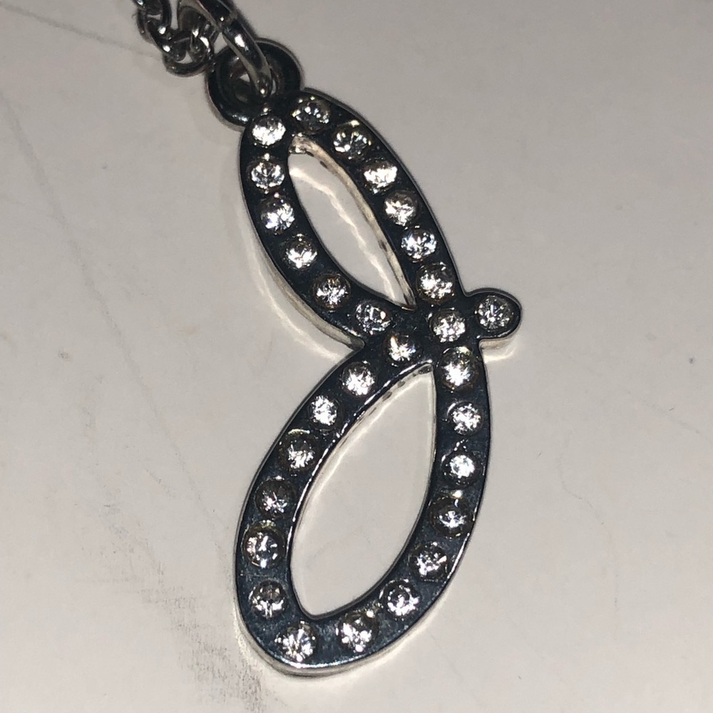 Initial“J”Rhinestone~Claire’s Silvertone Necklace - Picture 2 of 8